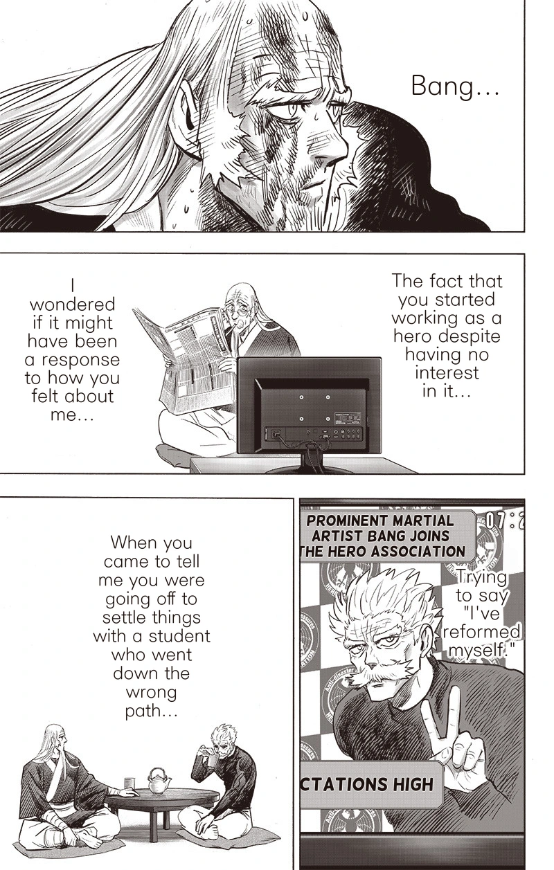 One Punch Man Manga Chapter 150 page 17 - Master and Disciple scene