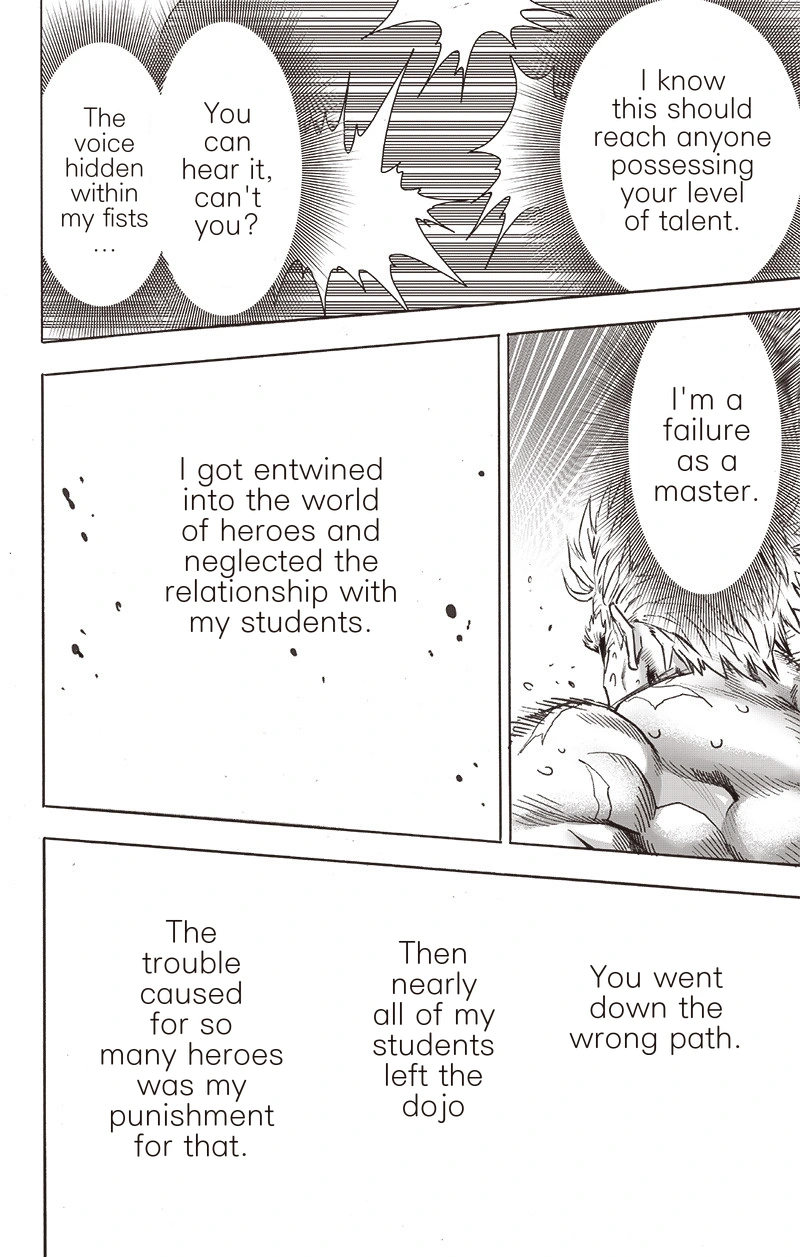 One Punch Man Manga Chapter 150 page 26 - Master and Disciple scene