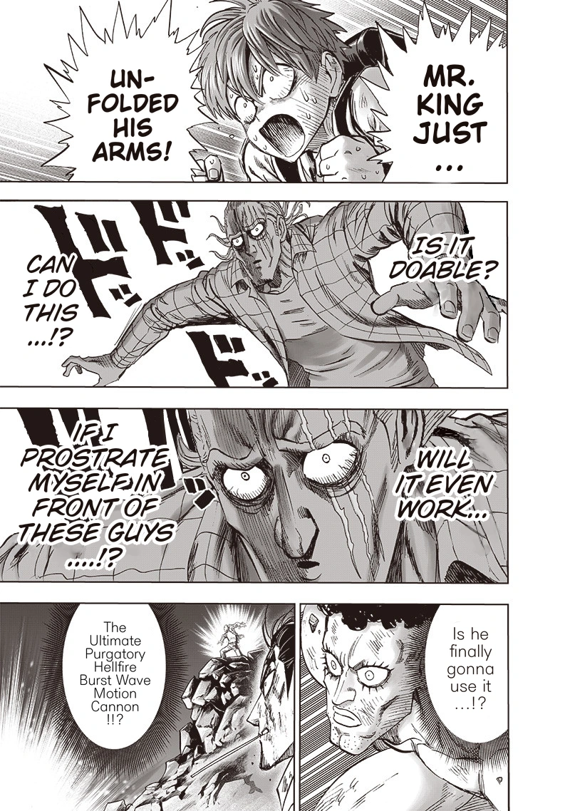 One Punch Man Manga Chapter 154 page 8 - Ultimate Purgatory Hellfire Burst Wave-Motion Cannon scene