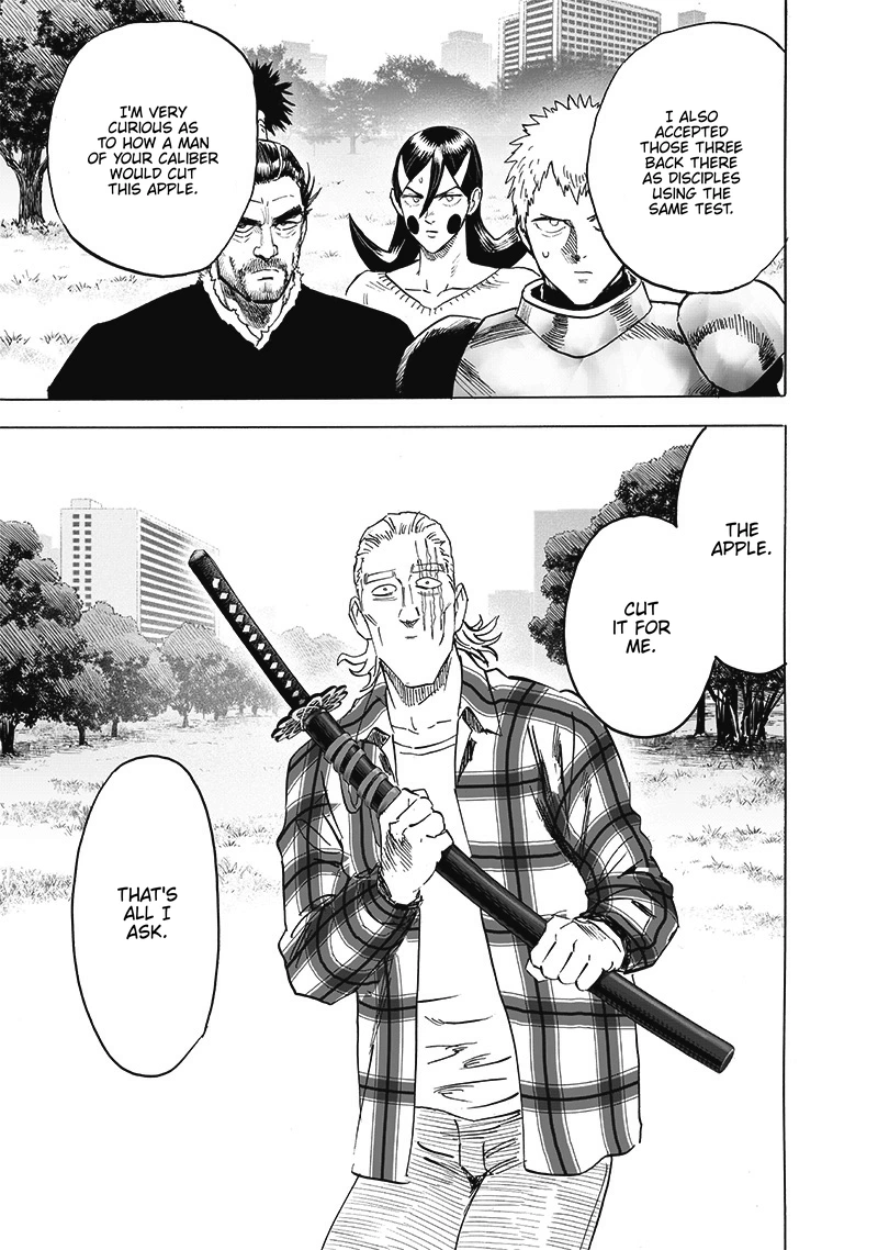 One Punch Man Manga Chapter 189 page 20 - Blade Test scene