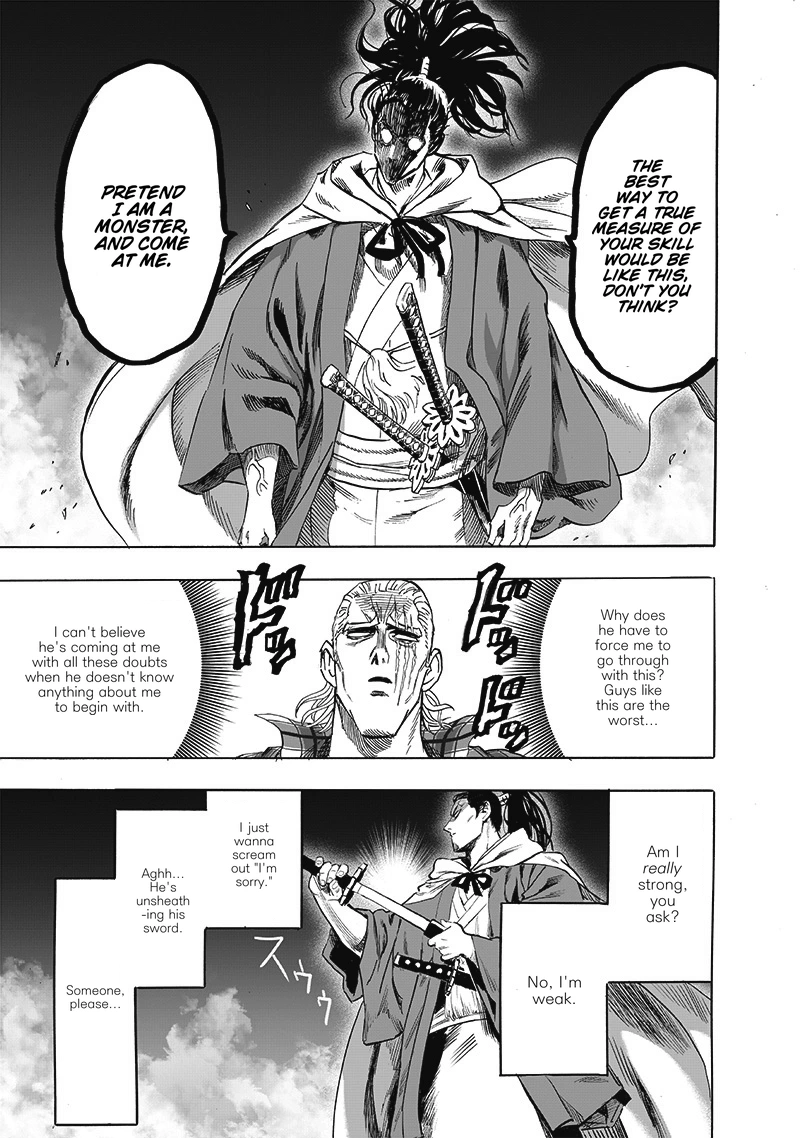 One Punch Man Manga Chapter 189 page 8 - Blade Test scene