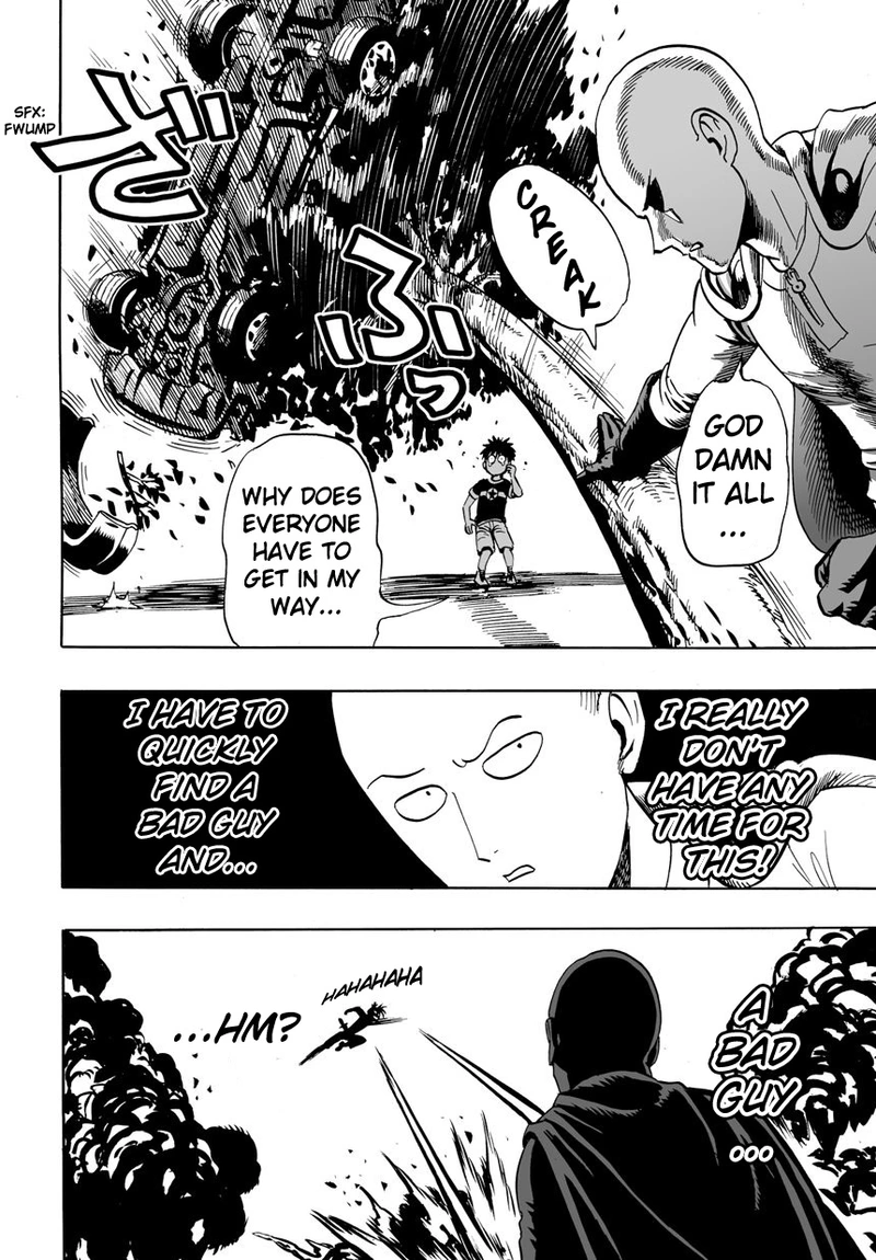 One Punch Man Manga Chapter 19 page 23 - No Time for This scene