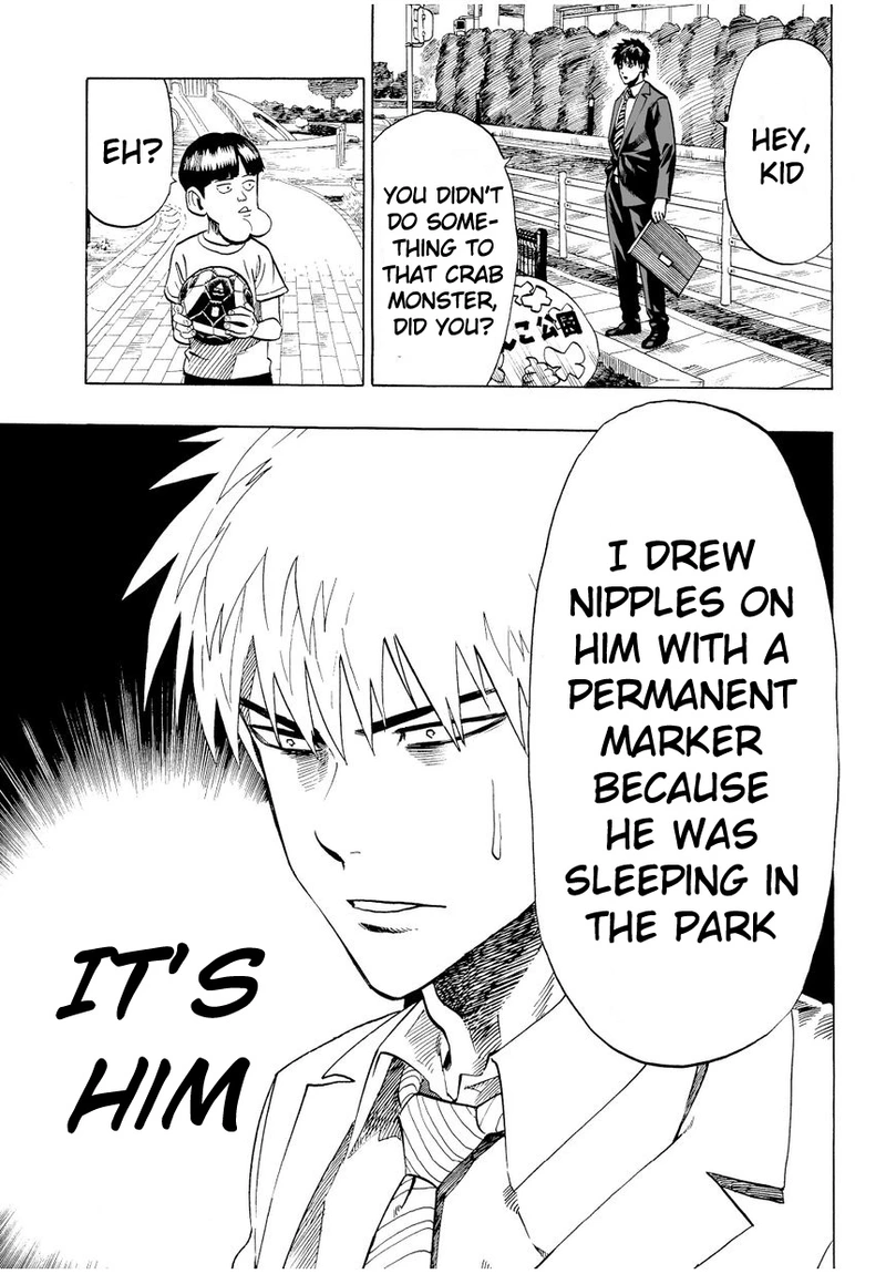 One Punch Man Manga Chapter 2 page 7 - Crab and Job Hunting scene