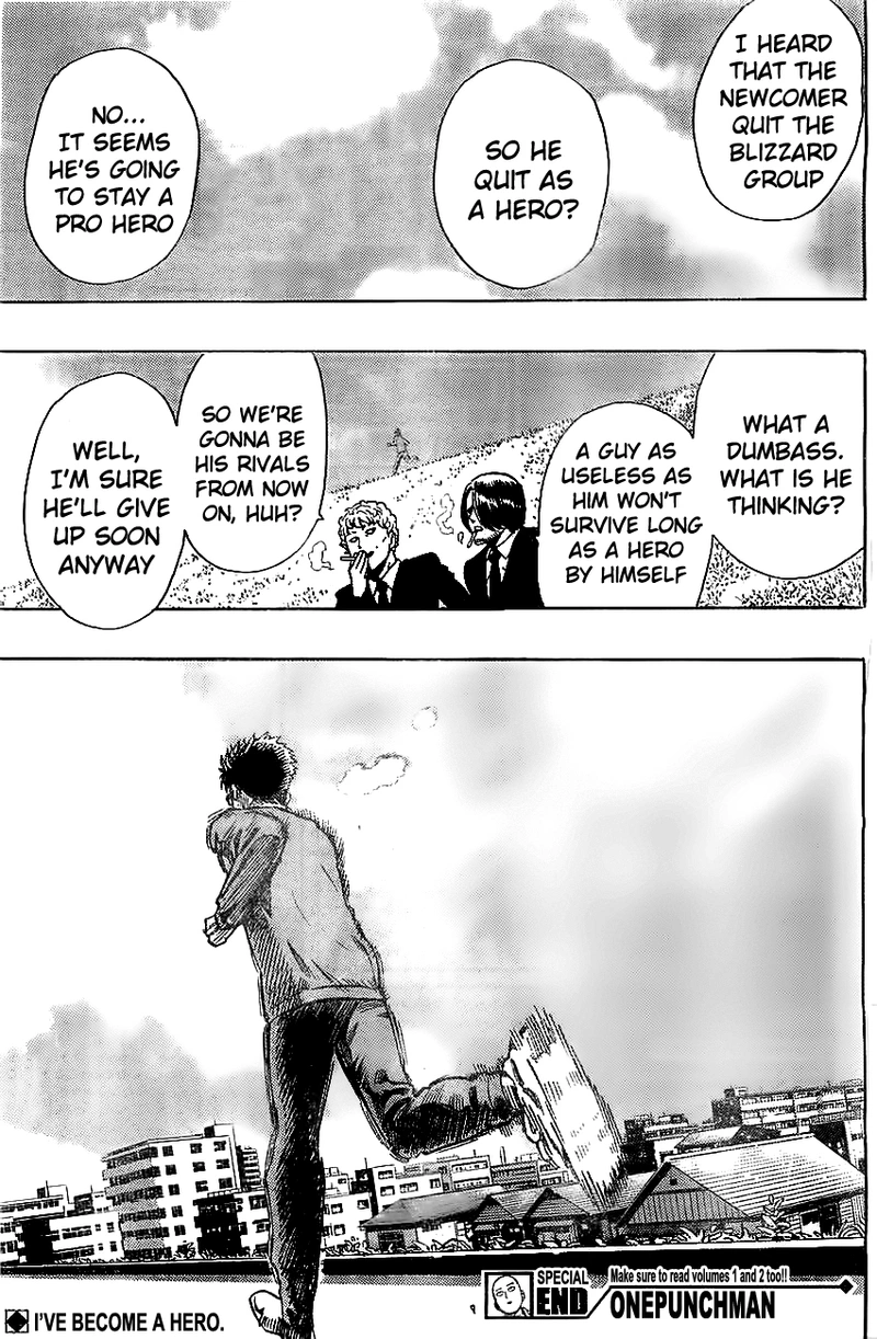One Punch Man Manga Chapter 20.7 page 28 - A New Wind Blows | Volume 3 Extras scene