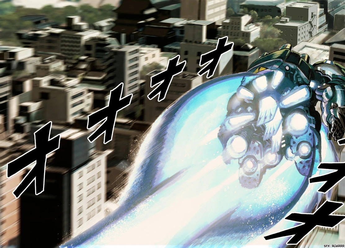 One Punch Man Manga Chapter 21 page 49 - Giant Meteor scene