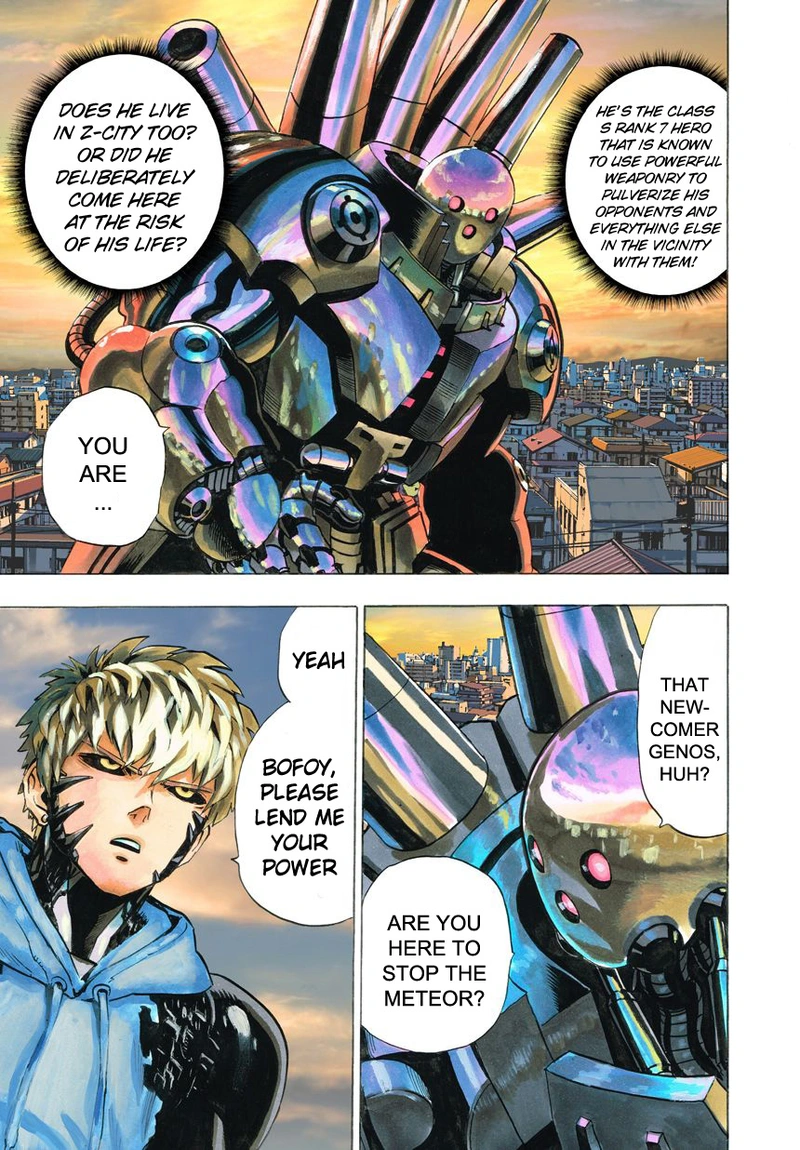 One Punch Man Manga Chapter 21 page 70 - Giant Meteor scene