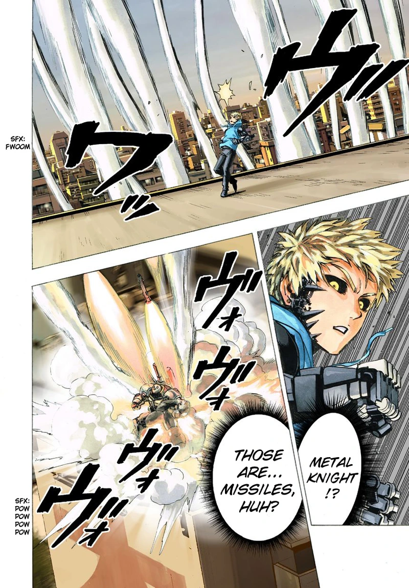 One Punch Man Manga Chapter 21 page 76 - Giant Meteor scene