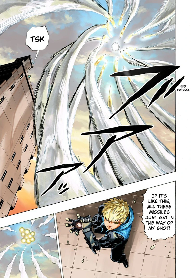 One Punch Man Manga Chapter 21 page 77 - Giant Meteor scene