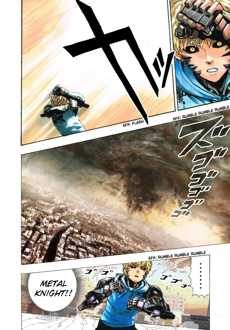 One Punch Man Manga Chapter 21 page 79 - Giant Meteor scene