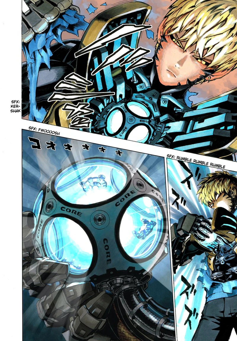 One Punch Man Manga Chapter 21 page 85 - Giant Meteor scene