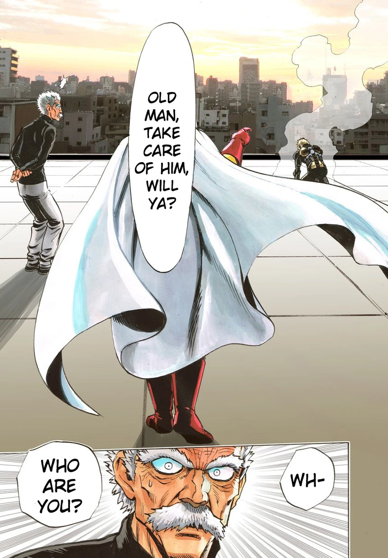 One Punch Man Manga Chapter 21 page 92 - Giant Meteor scene