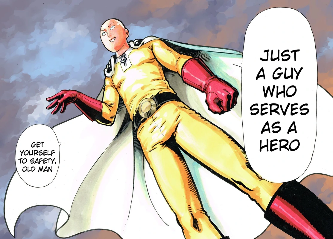 One Punch Man Manga Chapter 21 page 93 - Giant Meteor scene