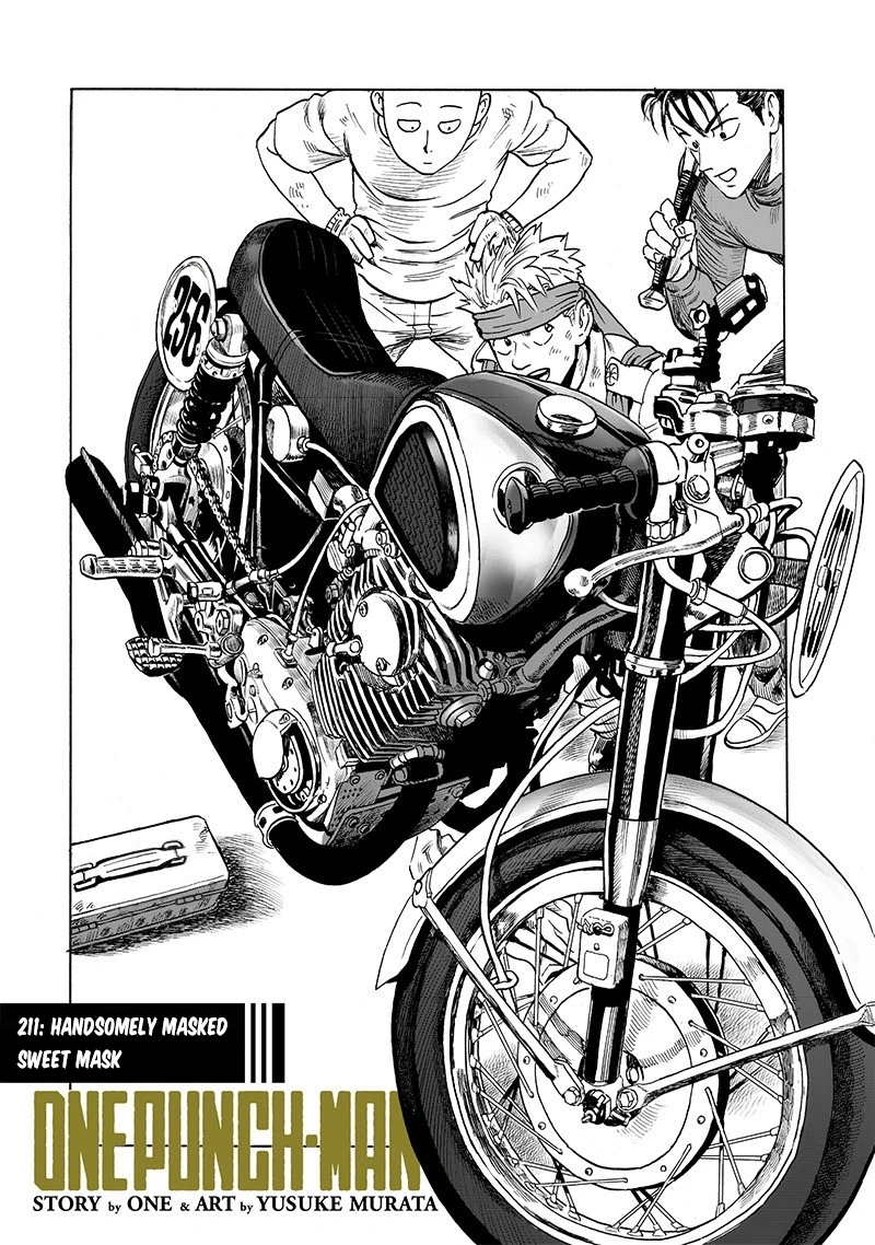 One Punch Man Manga Chapter 211 page 1 - Handsomely Masked Sweet Mask scene