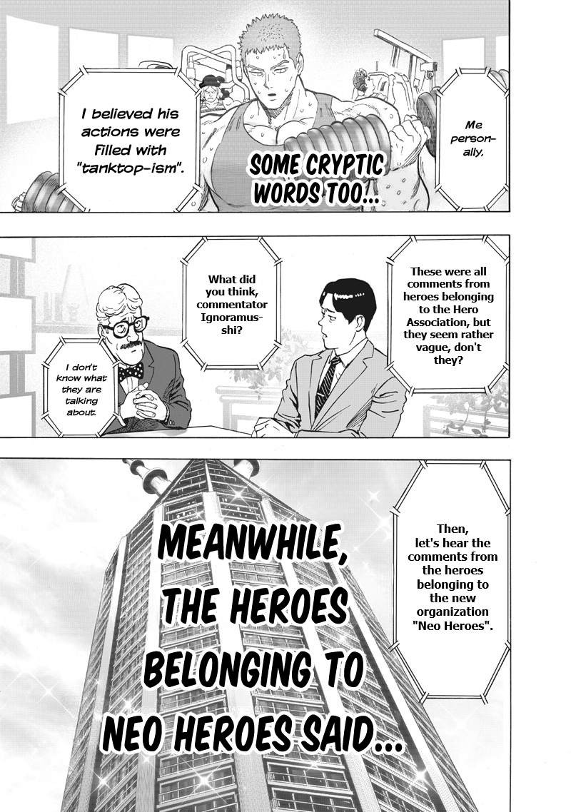One Punch Man Manga Chapter 218 page 18 - Just Getting Started scene