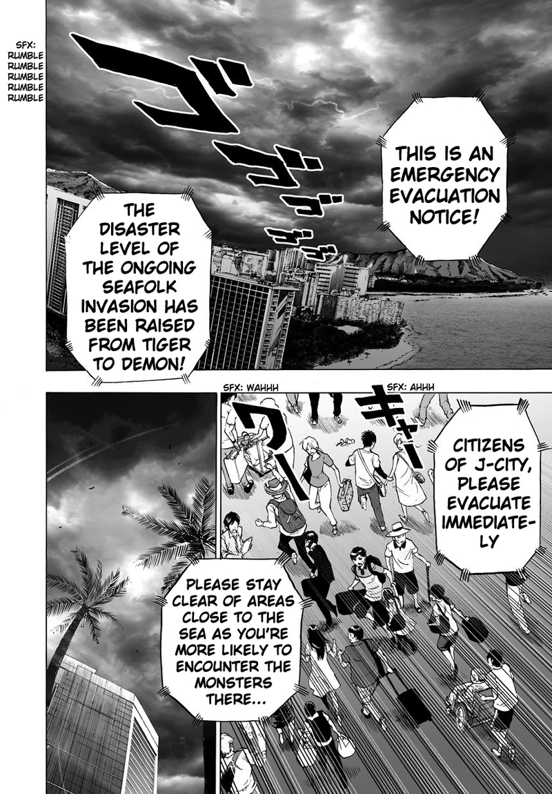 One Punch Man Manga Chapter 24 page 2 - Deep Sea King scene