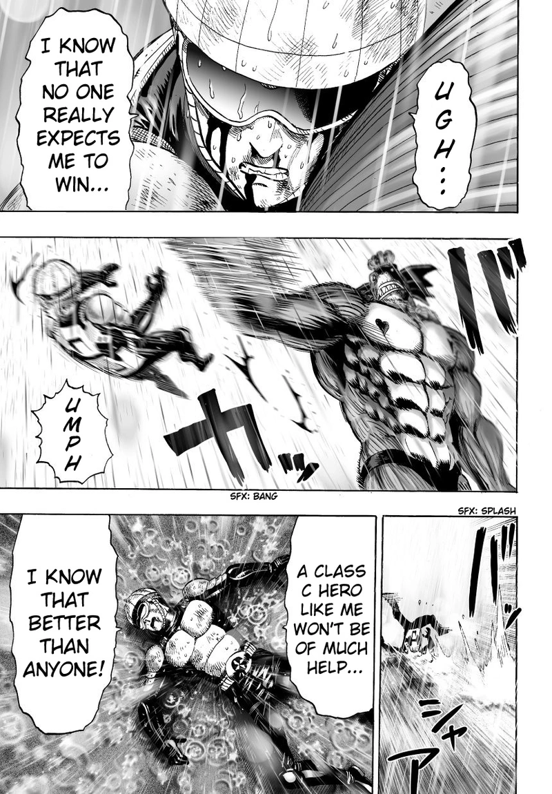 One Punch Man Manga Chapter 27 page 16 - Beat-Up But Shining scene