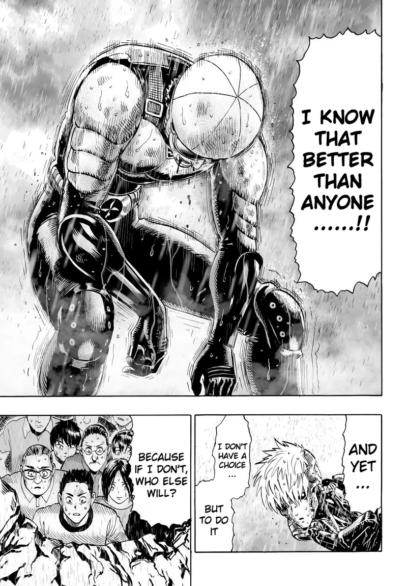 One Punch Man Manga Chapter 27 page 18 - Beat-Up But Shining scene