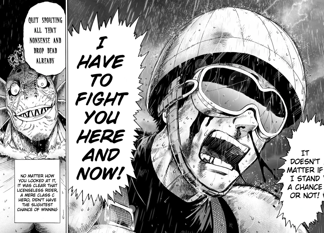One Punch Man Manga Chapter 27 page 19 - Beat-Up But Shining scene