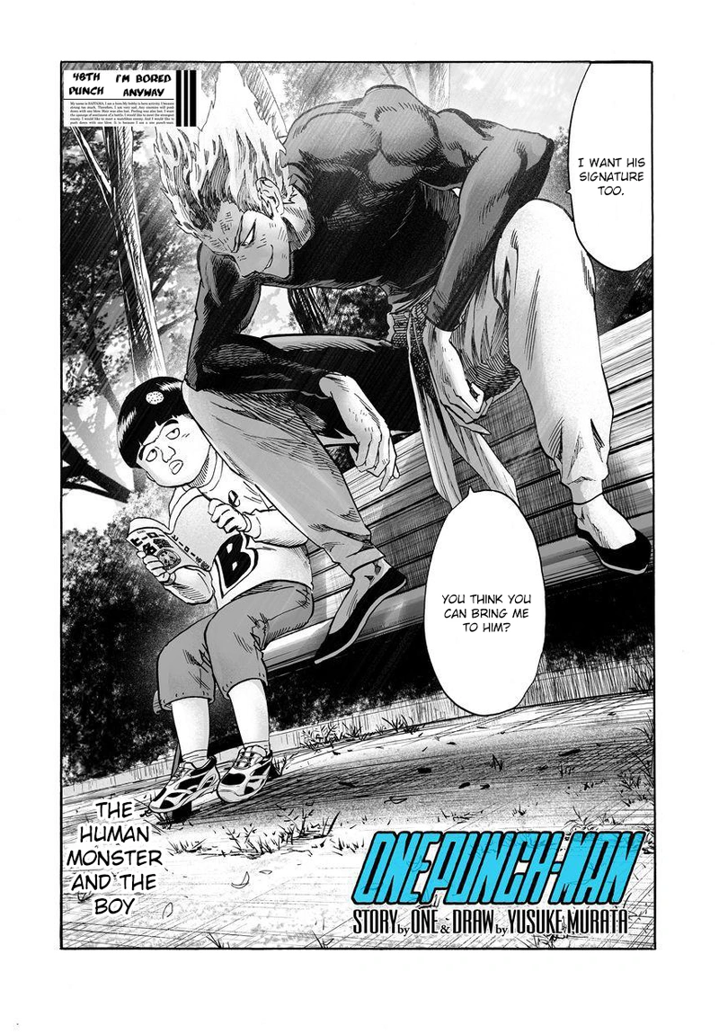 One Punch Man Manga Chapter 49 page 1 - I'm Bored Anyway scene