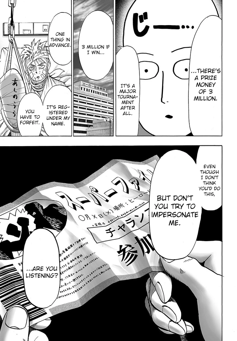 One Punch Man Manga Chapter 49 page 12 - I'm Bored Anyway scene