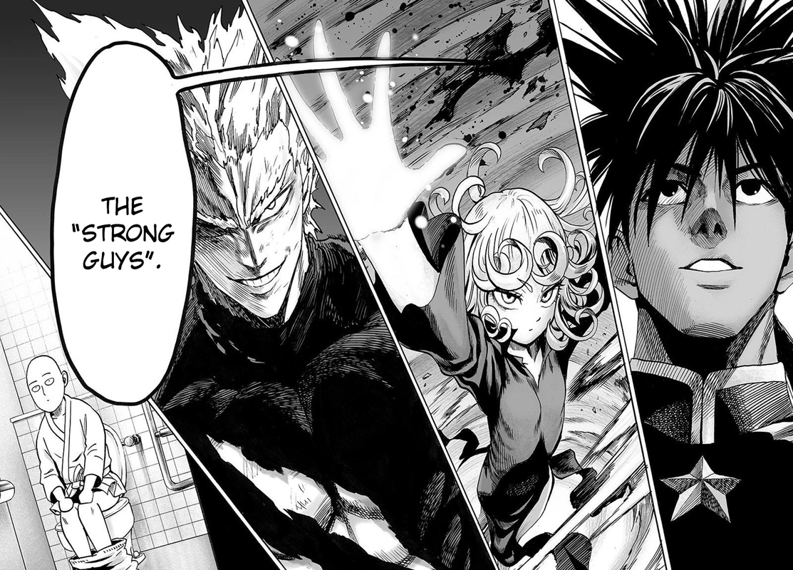 One Punch Man Manga Chapter 66 page 16 - The Strong Guys scene