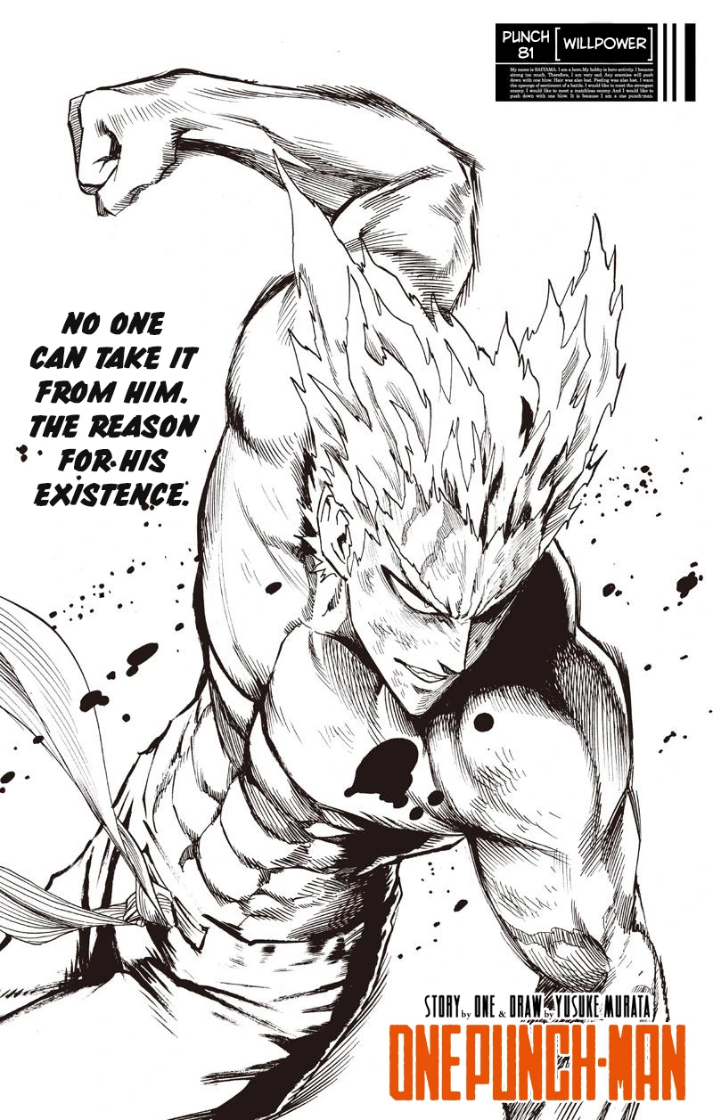 One Punch Man Manga Chapter 81 page 1 - Willpower scene