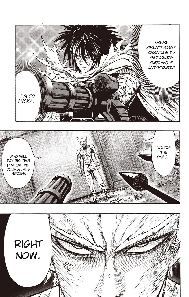 One Punch Man Manga Chapter 81 page 15 - Willpower scene