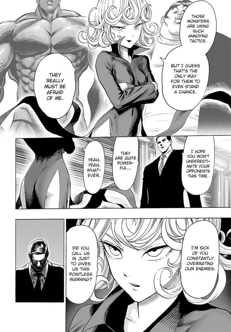 One Punch Man Manga Chapter 85 page 10 - Is it Because I'm Caped Baldy? scene