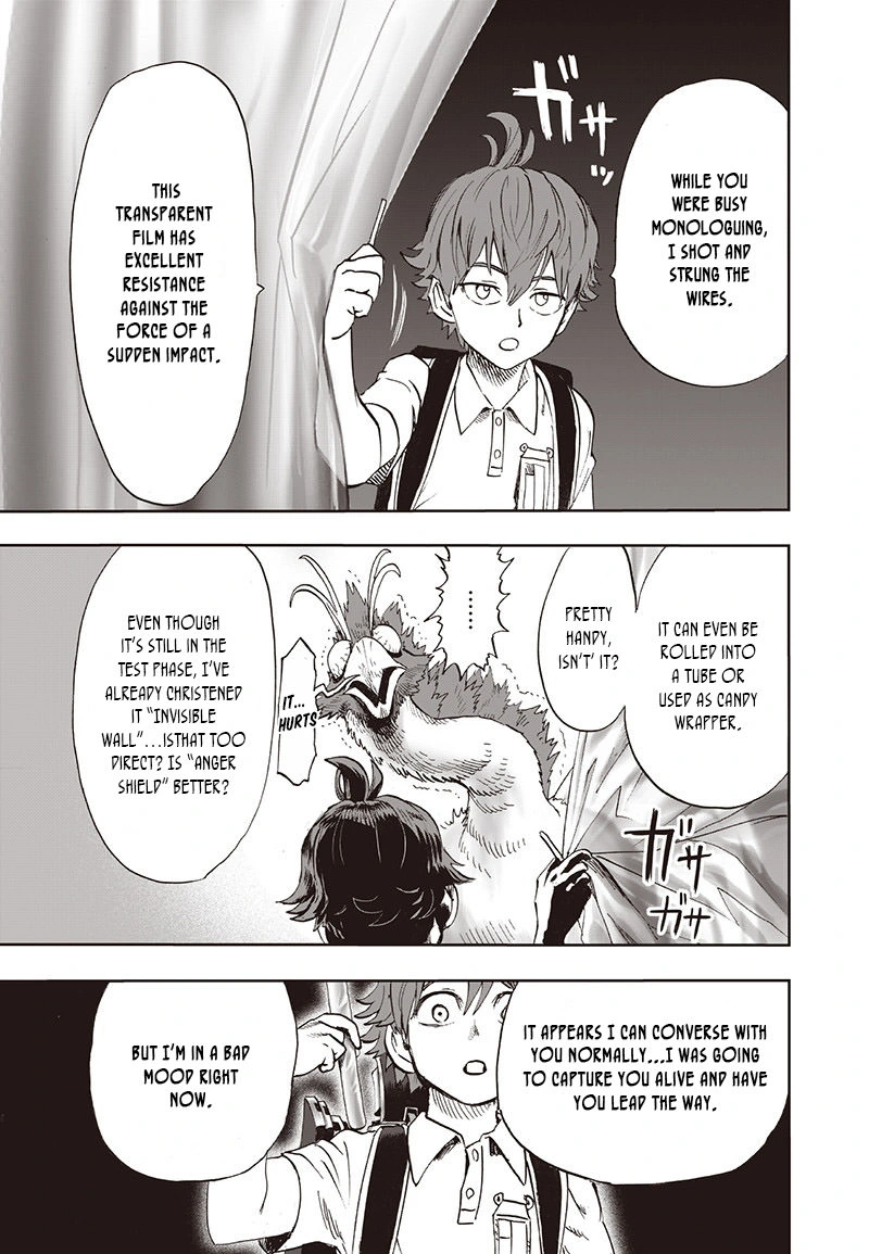 One Punch Man Manga Chapter 97 page 14 - Backpack scene