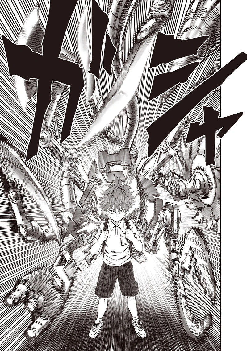 One Punch Man Manga Chapter 97 page 15 - Backpack scene