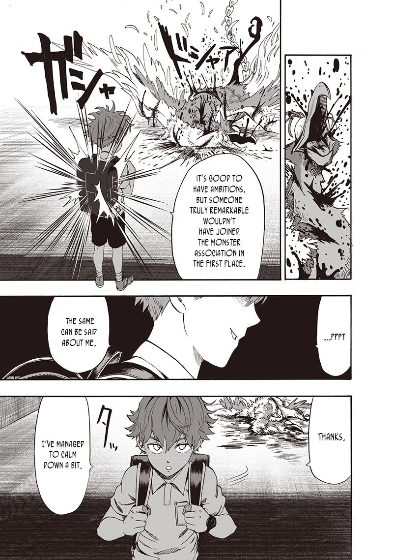 One Punch Man Manga Chapter 97 page 17 - Backpack scene