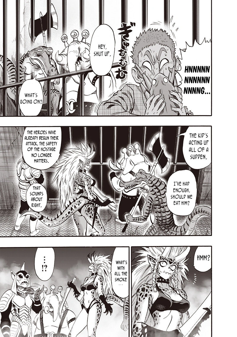 One Punch Man Manga Chapter 97 page 19 - Backpack scene