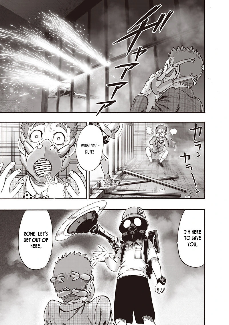 One Punch Man Manga Chapter 97 page 21 - Backpack scene