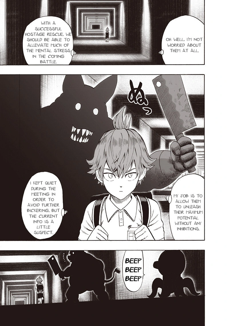 One Punch Man Manga Chapter 97 page 3 - Backpack scene